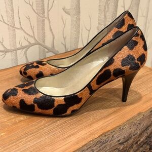 Talbots Cheetah Pony Hair Heels Size 8M NWOB